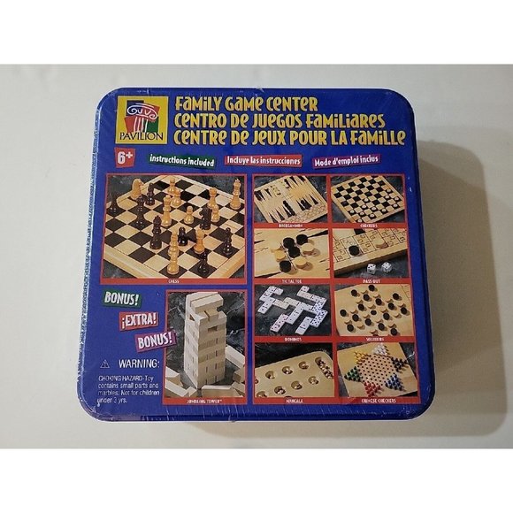 Pavilion Family Game Center Checkers Chess Backgammon Dominoes Tic Tac Toe ... - Picture 1 of 10